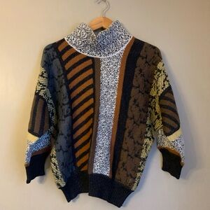 Vtg Laurel Escada Blend Wool Angora Blend Sweater 36 Animal Prints Zebra Snake